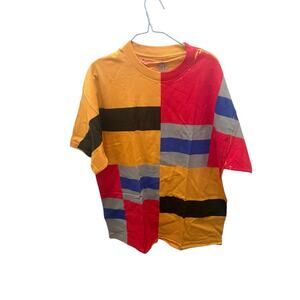 New Za Brand Colorful Red Black Orange Gray Blue T-Shirt Top Cotton XL